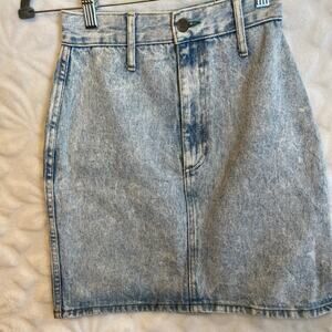 BONGO VTG denim skirt light wash with rear snap accents Sz 1 made in America
